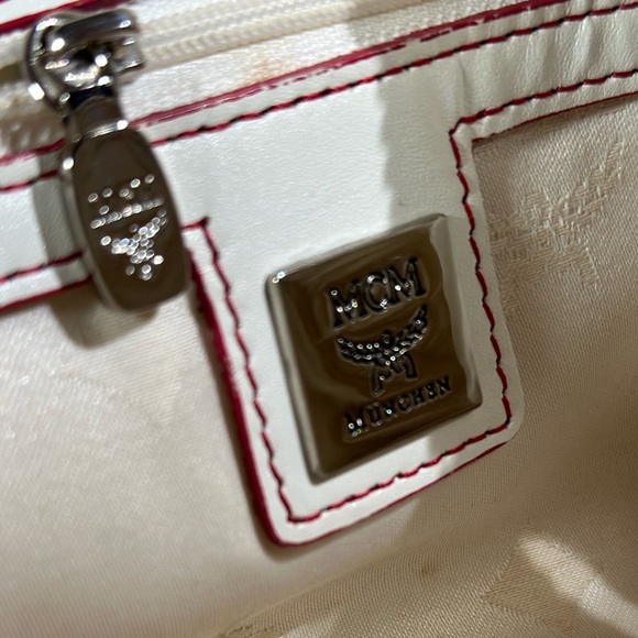 MCM Visetos Handbag in White and Pink - Picture 7 of 16